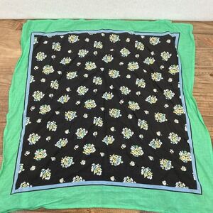 Green and Black Scarf 21x21 Floral Scarf Loft Outlet